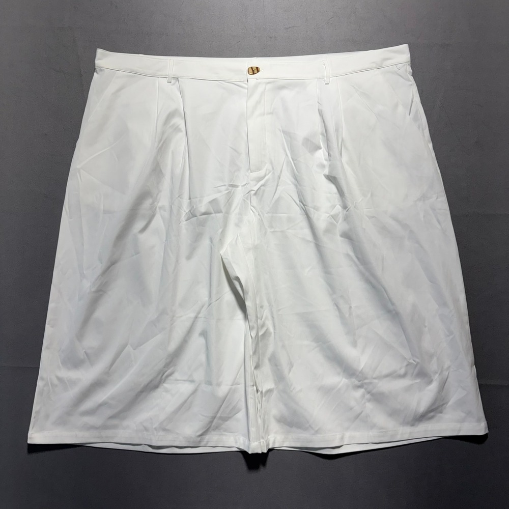 XPLUSWEAR White Pleated Dress Shorts Plus Size 4XL High Waist Wide Leg Stretch